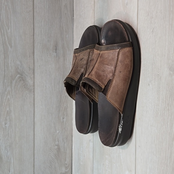 SAS Mens Voyage Leather Wedge Sandals Slide  shoes sz 10.5M - Picture 3 of 15